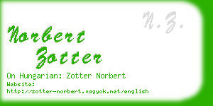 norbert zotter business card